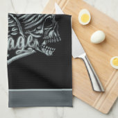 Individuelle Name Biker Skull Wings Motorradgarage Geschirrtuch (Viertel Falte)