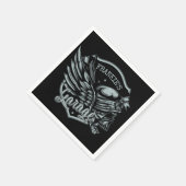 Individuelle Name Biker Skull Wings Motorradgarage Serviette (Ecke)