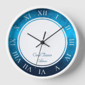 Individuelle Name & Bild - Crystallized Blue Backg Uhr (Vorderseite)