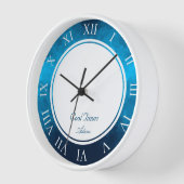 Individuelle Name & Bild - Crystallized Blue Backg Uhr (Winkel)