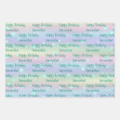 Individuelle Name Birthday Wrapping Paper (3 Blätt Geschenkpapier Set (Vorderseite 2)