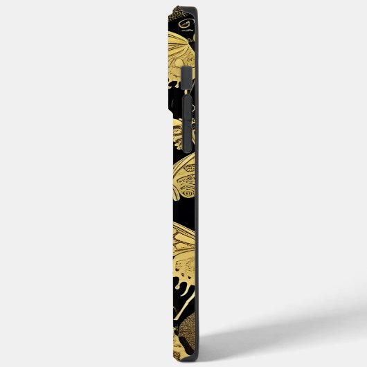 Individuelle Name Black and Gold Butterfly Case-Mate iPhone Hülle (Rückseite / Links)