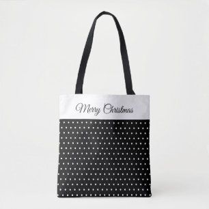 Individuelle Name Black and White Polka Dot Tasche