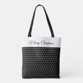 Individuelle Name Black and White Polka Dot Tasche (Rückseite)