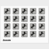 Individuelle Name Black/Gray Galaxy Star Einhornkl Quadratischer Aufkleber (Blatt)
