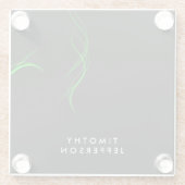 Individuelle Name Black Green Curves Elegante Mode Glasuntersetzer (Rückseite)