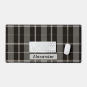 Individuelle Name Black Karierte Geschenke für Ihn Schreibtischunterlage (Tastatur & Maus)