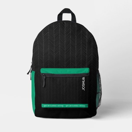 Individuelle Name Black Modern Bedruckter Rucksack (Vorderseite)
