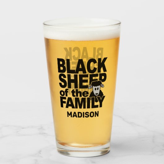 Individuelle Name "Black Sheep" Glas (Rückseite (gefüllt))