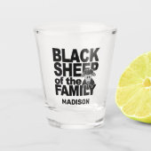 Individuelle Name "Black Sheep" Schnapsglas (Vorderseite)