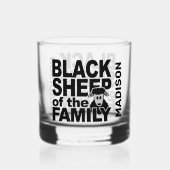 Individuelle Name "Black Sheep" Whiskyglas (Rückseite)