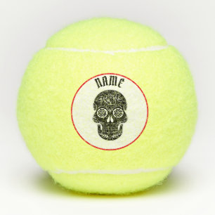 INDIVIDUELLE NAME BLACK SUGAR SKULL Tennis Ball
