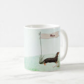 Individuelle Name Black & Tan Dackel Hund Kaffeetasse (VorderseiteRechts)