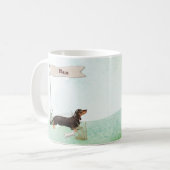 Individuelle Name Black & Tan Dackel Hund Kaffeetasse (Vorderseite Links)