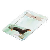 Individuelle Name Black & Tan Dackel Hund Magnet (Linke Seite)