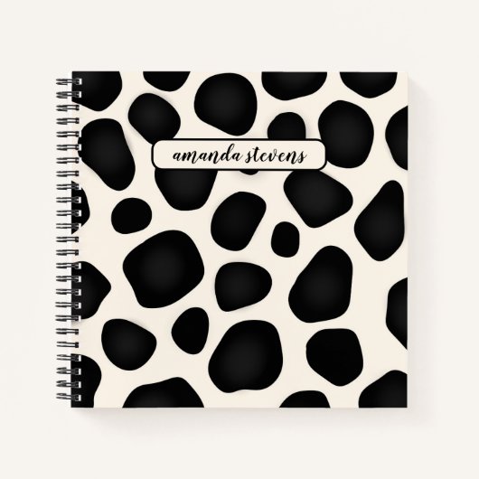 Individuelle Name Black Typografy Abstrakt Pattern Notizblock (Vorderseite)