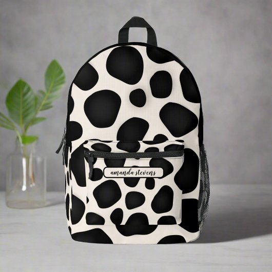 Individuelle Name Black Typografy Pattern Abstrakt Bedruckter Rucksack