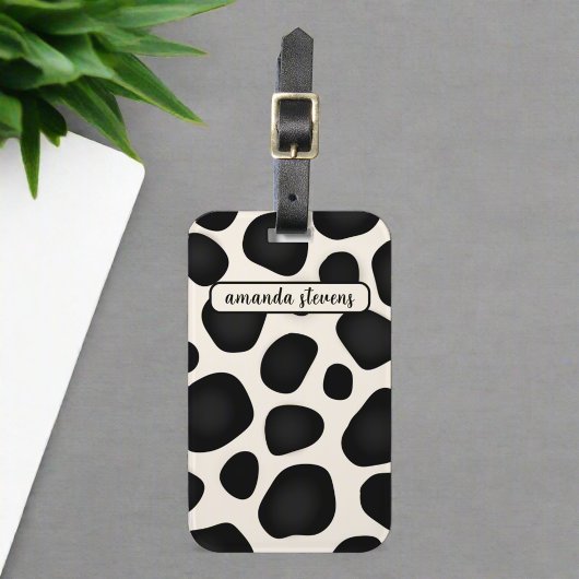 Individuelle Name Black Typografy Pattern Abstrakt Gepäckanhänger