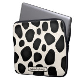 Individuelle Name Black Typografy Pattern Abstrakt Laptopschutzhülle (Vorderseite Links)