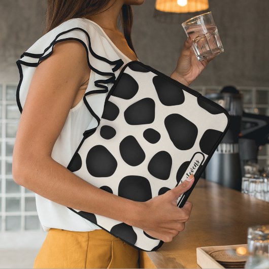 Individuelle Name Black Typografy Pattern Abstrakt Laptopschutzhülle