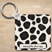 Individuelle Name Black Typografy Pattern Abstrakt Schlüsselanhänger
