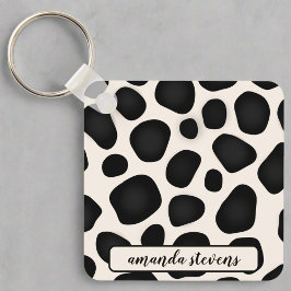 Individuelle Name Black Typografy Pattern Abstrakt Schlüsselanhänger