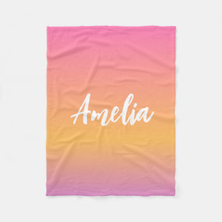 Individuelle Name Blanket Amelia Girls Kids Ombre Fleecedecke