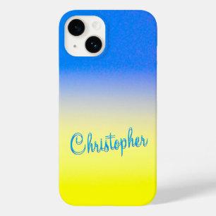 Individuelle Name blau gelb Ukraine Inspiriertes D Case-Mate iPhone 14 Hülle