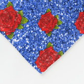 Individuelle Name Blau Glitzer Rose Fleecedecke (Ecke)