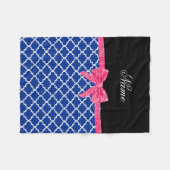 Individuelle Name-Blau-Marokkanischer Glitzer Fleecedecke (Vorderseite (Horizontal))