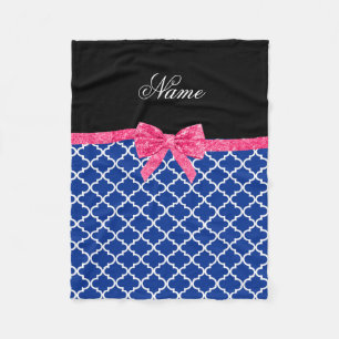 Individuelle Name-Blau-Marokkanischer Glitzer Fleecedecke