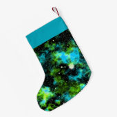Individuelle Name Blau und Grüngalaxie Kosmisch Kleiner Weihnachtsstrumpf (Rückseite (Hängend))