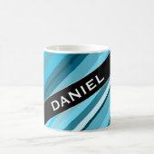 Individuelle Name; Blaue/Aquamarine/aquatische Str Kaffeetasse (Mittel)