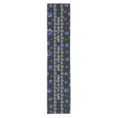 Individuelle Name, blaue Glitzer-Hundekuchen auf s Kurzer Tischläufer (Vorderseite)