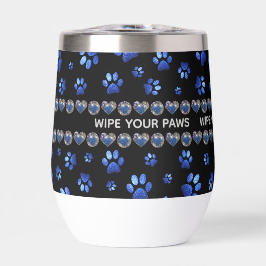 Individuelle Name, blaue Glitzer-Hundpaare (Vorderseite)