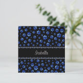 Individuelle Name, blaue Glitzer-Hundpaare (Stehend Vorderseite)