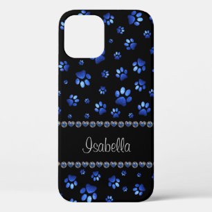Individuelle Name, blaue Glitzer-Hundpaare Case-Mate iPhone Hülle