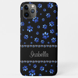 Individuelle Name, blaue Glitzer-Hundpaare Case-Mate iPhone Hülle