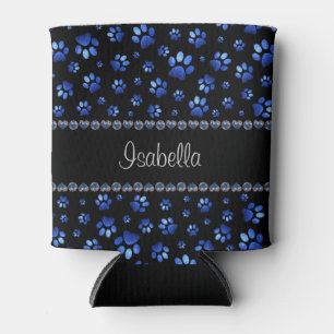 Individuelle Name, blaue Glitzer-Hundpaare Dosenkühler