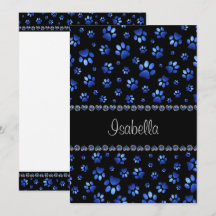 Individuelle Name, blaue Glitzer-Hundpaare