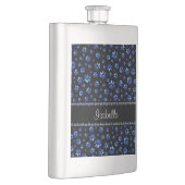 Individuelle Name, blaue Glitzer-Hundpaare Flachmann (Rechts)