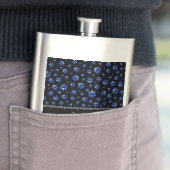 Individuelle Name, blaue Glitzer-Hundpaare Flachmann (Beispiel)
