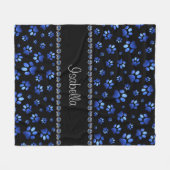 Individuelle Name, blaue Glitzer-Hundpaare Fleecedecke (Vorderseite (Horizontal))