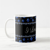 Individuelle Name, blaue Glitzer-Hundpaare Kaffeetasse (Links)