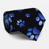 Individuelle Name, blaue Glitzer-Hundpaare Krawatte (Gerollt)