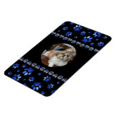 Individuelle Name, blaue Glitzer-Hundpaare Magnet (Linke Seite)