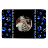 Individuelle Name, blaue Glitzer-Hundpaare Magnet (Horizontal)