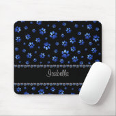 Individuelle Name, blaue Glitzer-Hundpaare Mousepad (Mit Mouse)