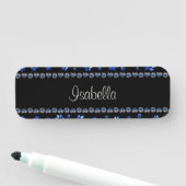 Individuelle Name, blaue Glitzer-Hundpaare Namensschild (Beispiel)