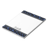 Individuelle Name, blaue Glitzer-Hundpaare Notizblock (Rotiert)